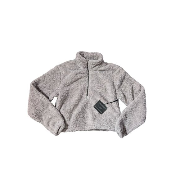 DYI Women's 1/2 Zip Fuzzy Fleece Sweater Steel Gray Size XS - Picture 2 of 5